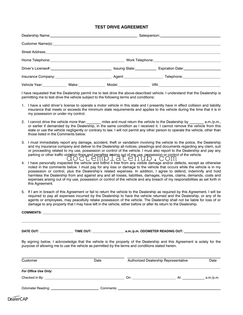 Fill Your Test Drive Form
