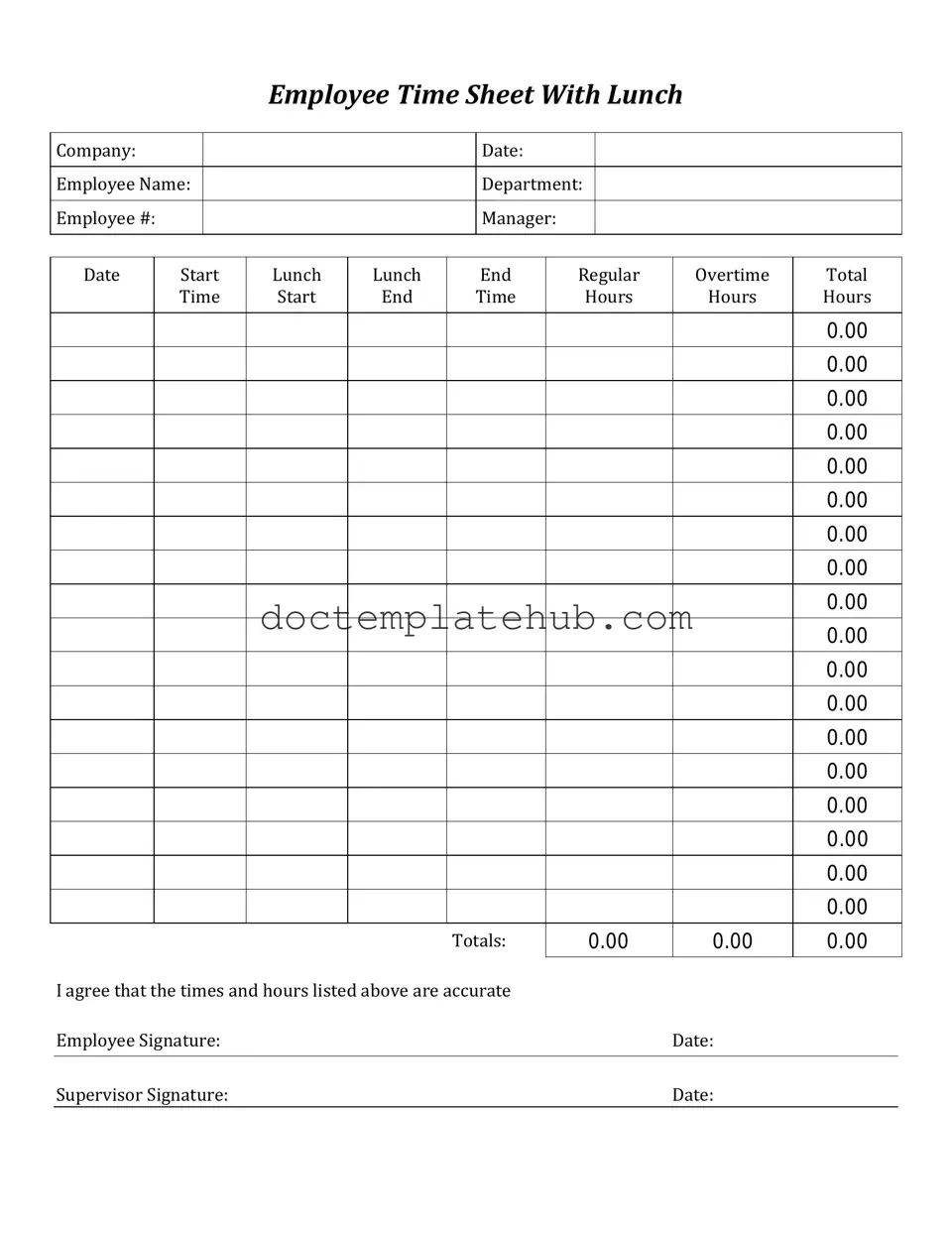 Fill Your Time Card Form