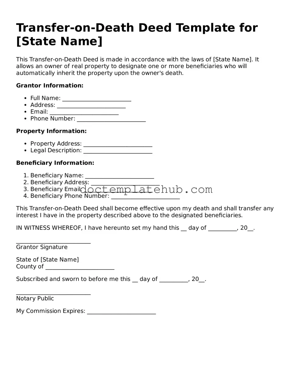Official Transfer-on-Death Deed Form