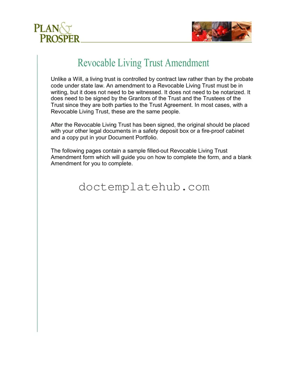 Fill Your Trust Amendment Form